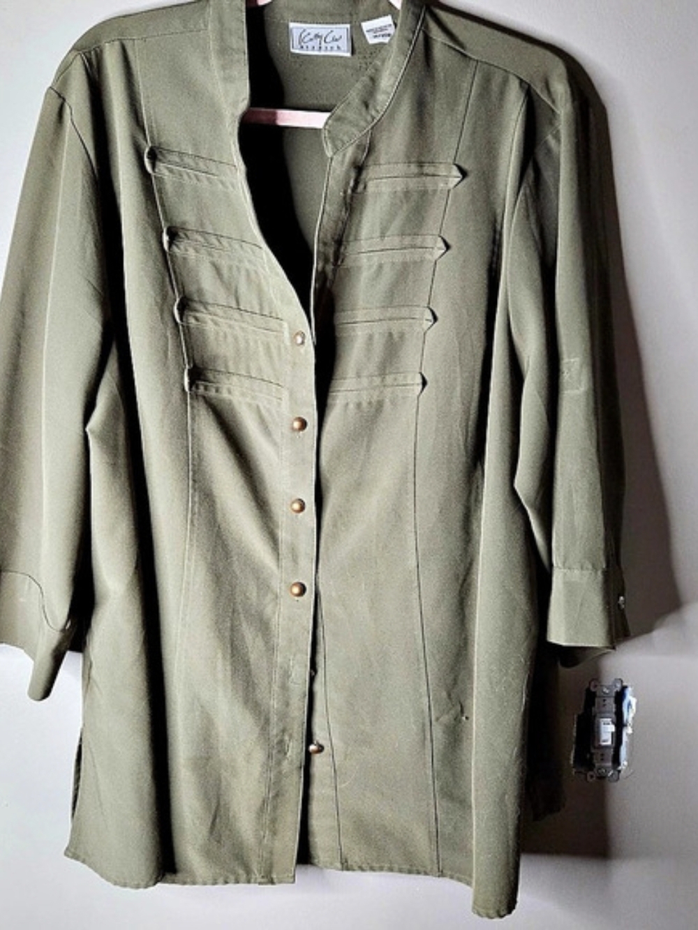 Cathy Che Tunic Top in Green Size 18/20W NWT Ptp 25" Length 28" 94% Poly 6% Span